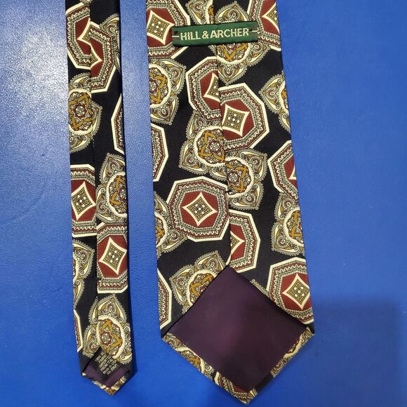 HILL & ARCHER Vintage (pre-2000's)-made in USA-100% Imported Italian Silk- - Picture 6 of 9